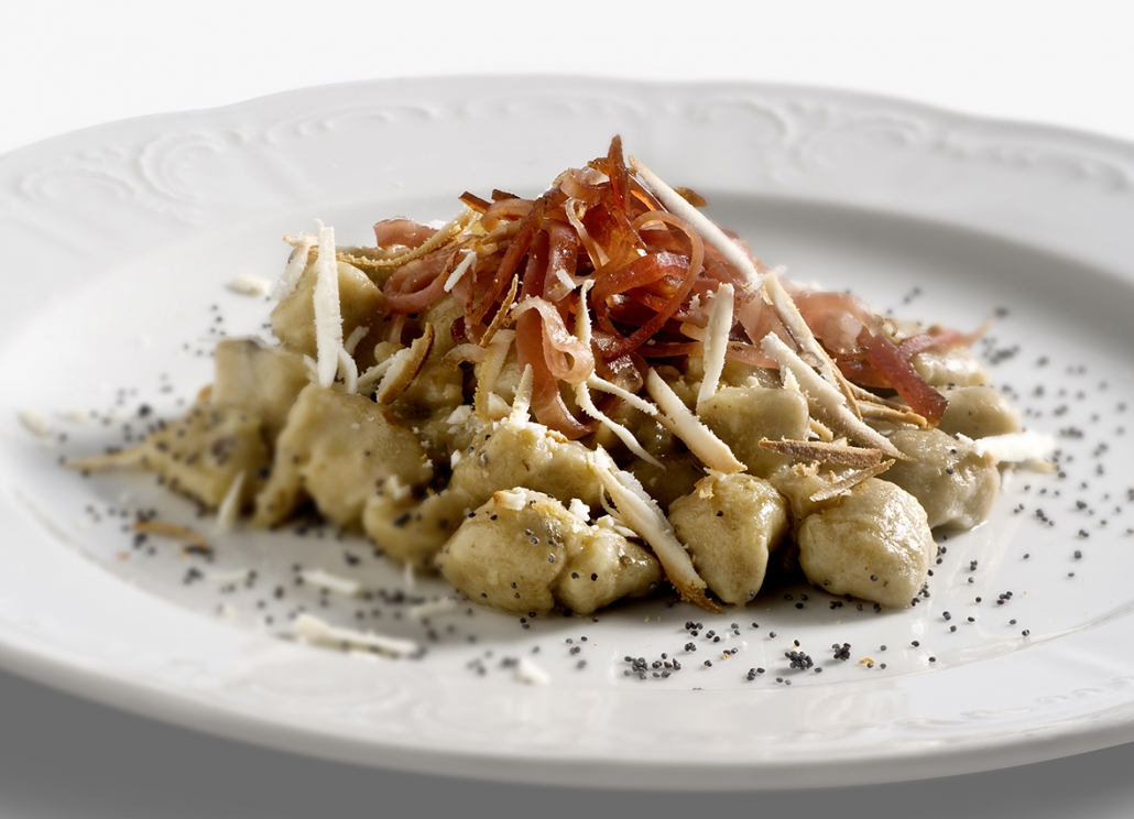 Gnocchi di melanzane con speck